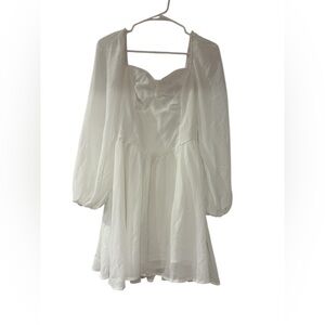 SHEIN White Chiffon Mini Dress | Size XS